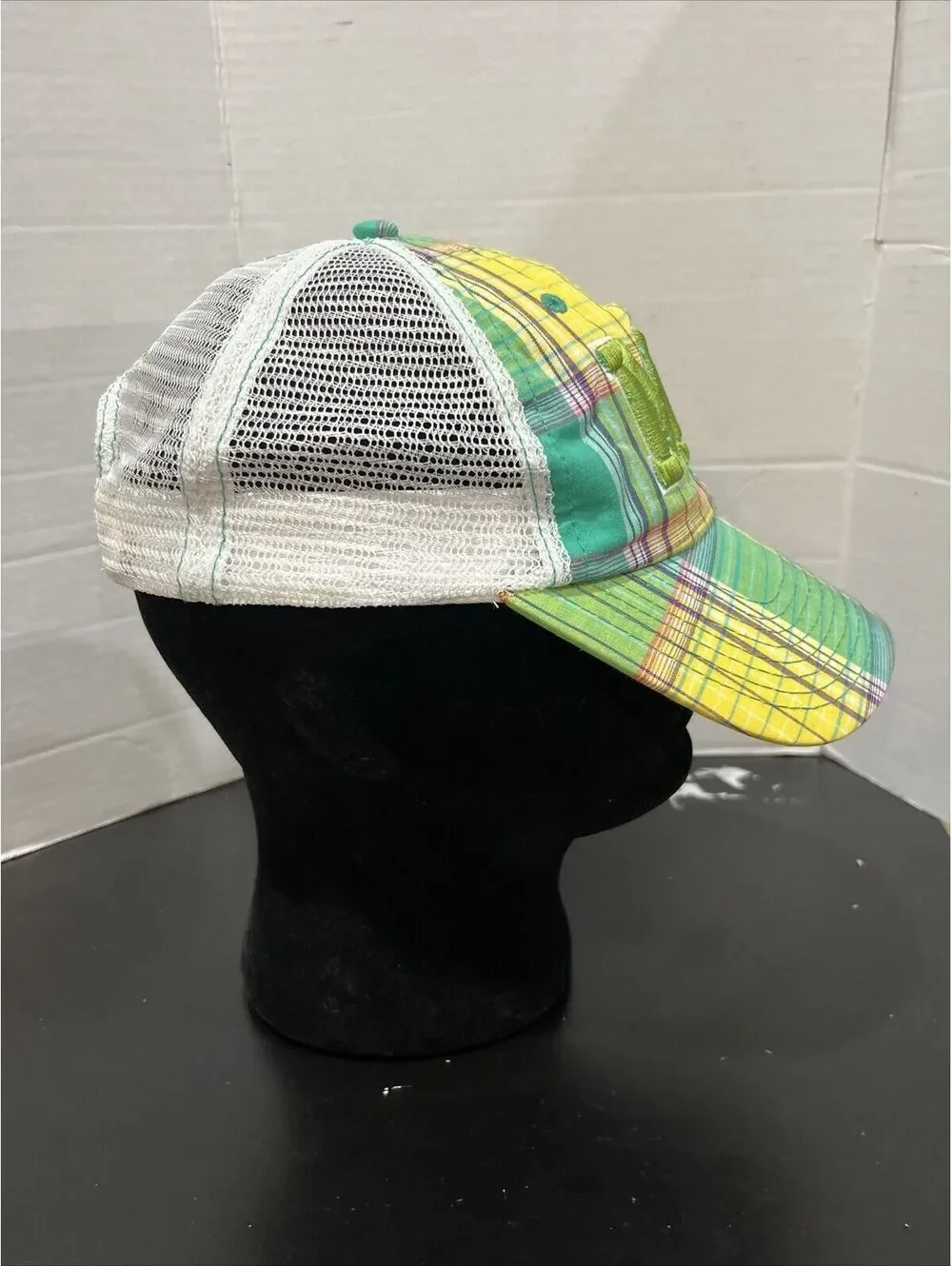 Minnesota MN Malloy America Yellow Green Plaid Mesh SnapBack Baseball Cap